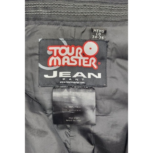 TOURMASTER Jean Pant Protective Motorcycle Gear Black Large 34/36 Padded - Picture 6 of 8